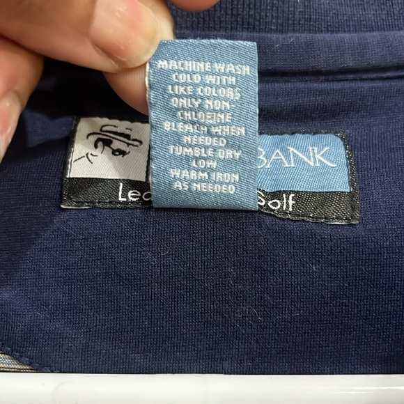 Jos. A. Bank Leadbetter Golf Polo Shirt Mens Medium 100% Cotton Blue Striped - Picture 6 of 7